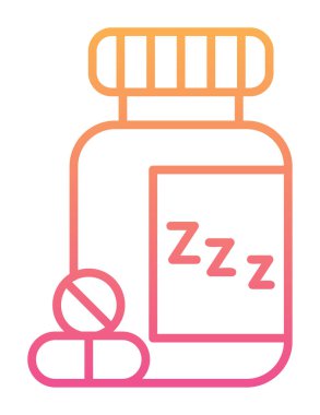 Uyku Hapları Şişesinin vektör çizimi 