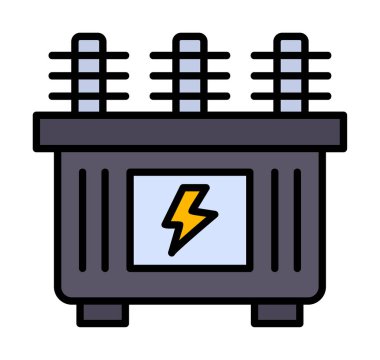 Batarya güç ikonu vektör illüstrasyonu. Dönüştürücü                         