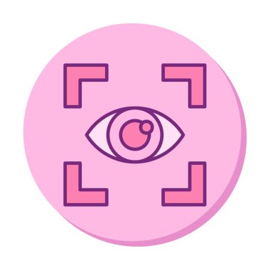 Vizyon düz simgesi, vektör çizim