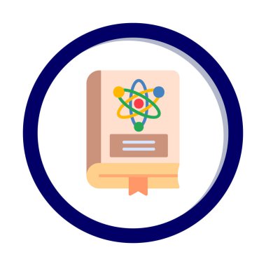 Fizik Kitabı vektör illüstrasyonu, simge ögesi arkaplanı