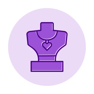 Kolye düz simgesi, vektör çizim                  