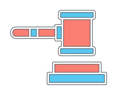 Yargıç Tokmak ikonu. vektör çizimi tasarımı