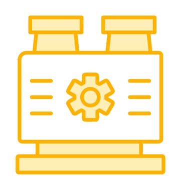 düz basit Fabrika Makine simgesi vektör çizimi  