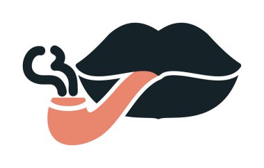 Düz Sigara Simgesi Vektör Çizimi Tasarımı