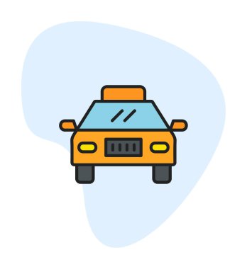 taksi simgesi vektör illüstrasyonu 