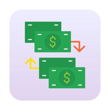 para değişimi simgesi, vektör illüstrasyonu 