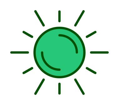 Güneş düz simge vektör çizim