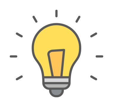 Fikir ampulü simgesi, vektör illüstrasyon tasarımı