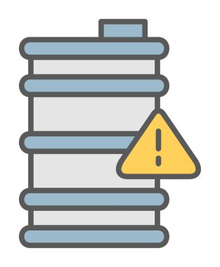 Tehlike işareti ve namlu simgesi, vektör illüstrasyonu 