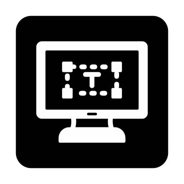 Bilgisayar metin düzenleyici simgesi, vektör illüstrasyonu