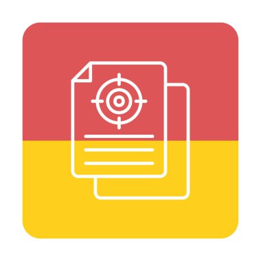 Hedef simgeye sahip bir belgenin vektör illüstrasyonu 