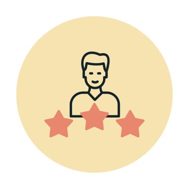 Yıldız simgesi, vektör illüstrasyon tasarımı olan kişi