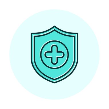 Basit Tıbbi Sigorta simgesi, vektör illüstrasyonu