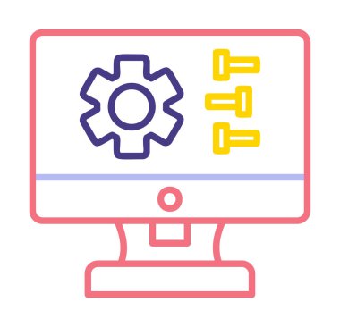 Ayarları web simgesi, vektör çizim              