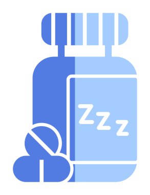 Uyku Hapları Şişesinin vektör çizimi 