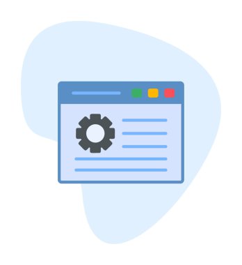 Ağ ayarı. Web simgesi basit illüstrasyon 