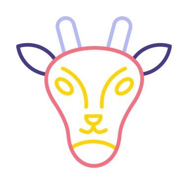 Zürafa baş web simgesi, vektör illüstrasyonu 