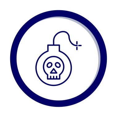 Kafatası vektör illüstrasyonlu bomba simgesi