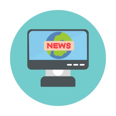 Haber bülteni. Web simgesi basit illüstrasyon                   