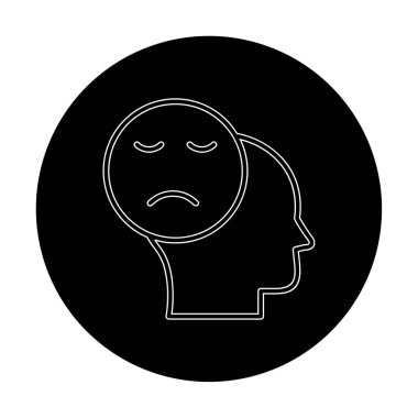 Basit yassı Üzüntü simgesi vektör illüstrasyon tasarımı