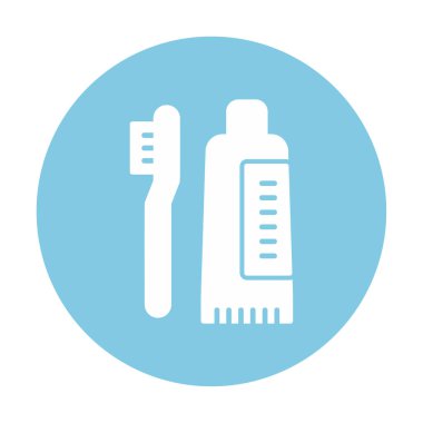 Diş fırçası ve diş macunu ikonları vektör illüstrasyonuName