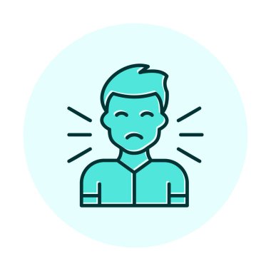 Korkmuş adam simgesi, korku konsepti, vektör illüstrasyonu