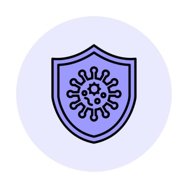 Virüs koruma simgesi vektör illüstrasyonu