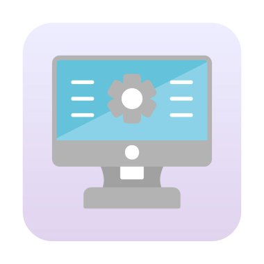 bilgisayar izleme simgesi, vektör illüstrasyonu basit tasarım