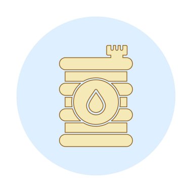 Yağ varili düz ikon vektör çizimi