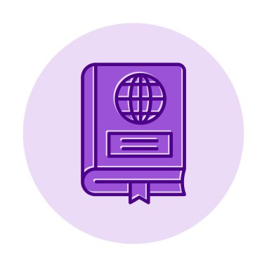Coğrafya Kitabı web simgesi, vektör illüstrasyonu 