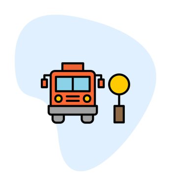 Otobüs Durağı vektör düz simgesi simgesi