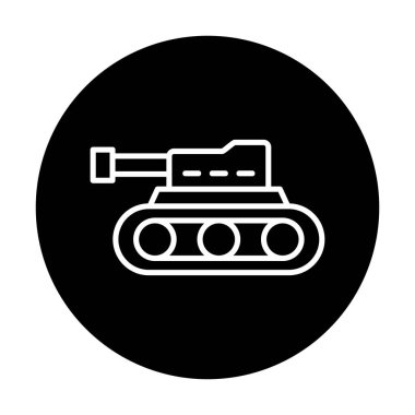 askeri tank simgesi, vektör illüstrasyonu 