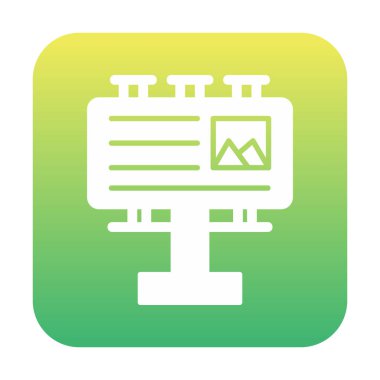 Billboard simgesinin vektör illüstrasyonu 