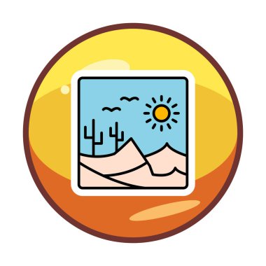 Çöl manzarası ikonu vektör illüstrasyon tasarımı