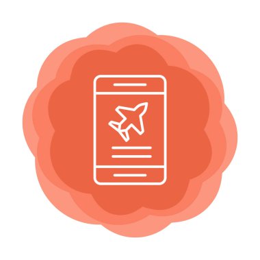 Uçak simgesi vektör illüstrasyonunda bilet