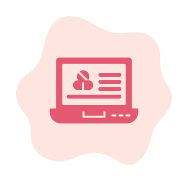 ekranda haplar olan dizüstü bilgisayar, vektör çizimi tasarımı