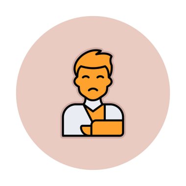 Elinde travma ikonu olan adam vektör illüstrasyonu 