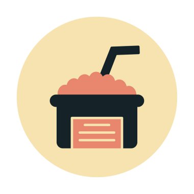 Saman simgesi vektör illüstrasyonlu köpüklü içecek 