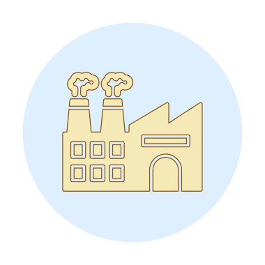 Fabrika web simgesi, vektör illüstrasyonu 