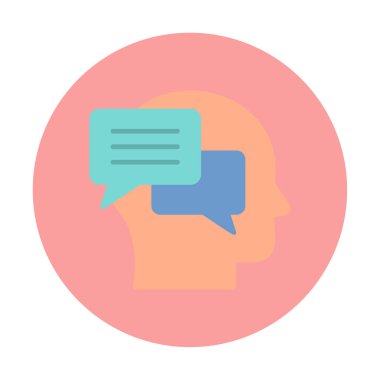 Sohbet düz simgesi, vektör illüstrasyonu