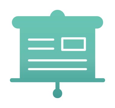 Sunum tahtası simgesi, vektör illüstrasyonu