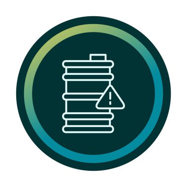 Tehlike işareti ve namlu simgesi, vektör illüstrasyonu 