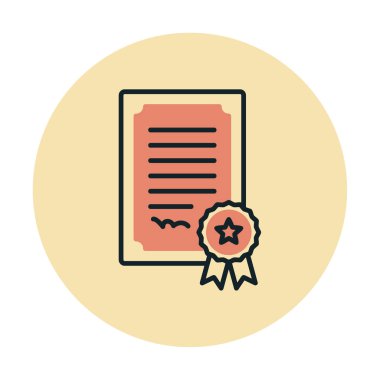 Sertifika vektör simgesi modern basit illüstrasyon                                 