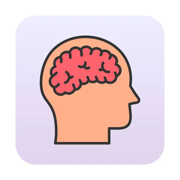 Flat Brain Icon Vector Illustration — Stock Vector