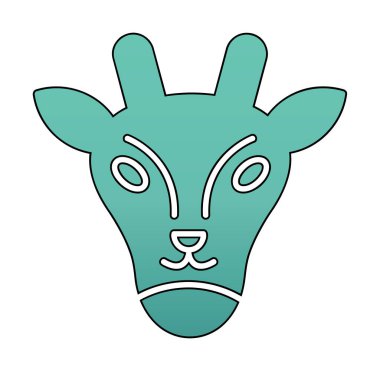 Zürafa baş web simgesi, vektör illüstrasyonu 