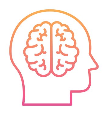 düz beyin ikonu vektör çizimi 