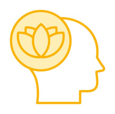 baş ve nilüfer çiçeği simgesi, vektör illüstrasyonu basit tasarım