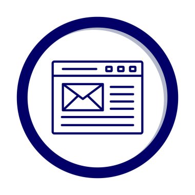 Basit düz bilgisayar e- posta iletisi vektör illüstrasyon tasarımı