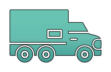 dağıtım kamyonu simgesi, vektör illüstrasyonu