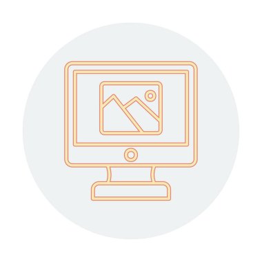 Comoputer galeri simgesi, vektör illüstrasyonu